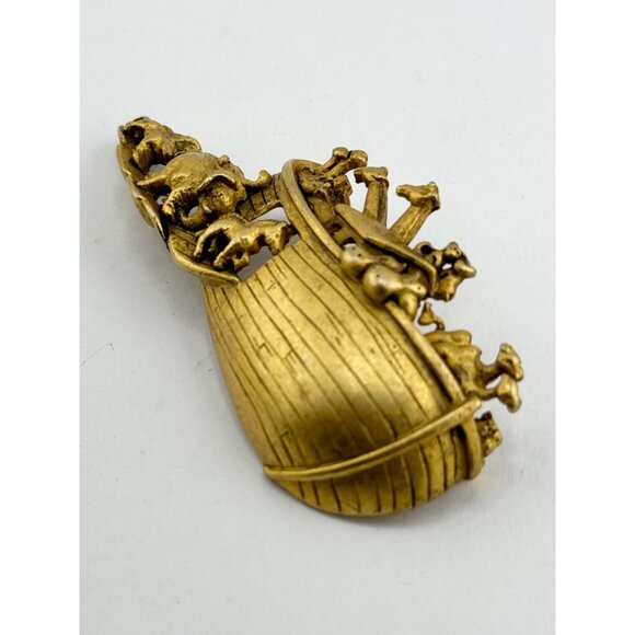 Vintage AJC Noah's Ark Brooch Pin - Picture 4 of 6